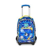 SJ GANG STYLE JAM GANG Trolley Scuola Jack 3 Ruote, Blu, 3 in 1, Zaino Triplo Uso con Carrello Sganciabile, 33 L, Zaino Scuola Elementare, Zaino Bambino