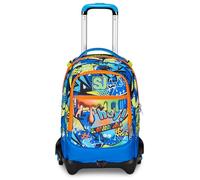 SJ GANG STYLE JAM GANG Trolley Scuola Jack 3 Ruote, Blu, Sphere Full Boy, 3 in 1, Triplo Uso, Zaino Con Carrello Sganciabile, Tasca Porta Borraccia e Crossover System, Scuola Viaggio, Bambino Ragazzo