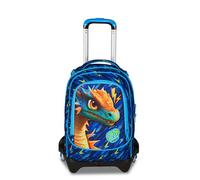 SJ GANG STYLE JAM GANG Trolley Scuola Jack 3 Ruote Dragon Glide, Blu, 3 in 1, Zaino Triplo Uso con Carrello Sganciabile, 33 L, Zaino Scuola Elementare, Zaino Bambino