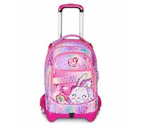 SJ GANG STYLE JAM GANG Trolley Scuola Jack 3 Ruote, Lilla, 3 in 1, Zaino Triplo Uso con Carrello Sganciabile, 33 L, Zaino Scuola Elementare, Zaino Bambina