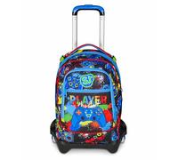 SJ GANG STYLE JAM GANG Trolley Scuola Jack 3 Ruote, Multicolore, 3 in 1, Zaino Triplo Uso con Carrello Sganciabile, 33 L, Zaino Scuola Elementare, Zaino Bambino