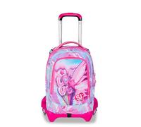 SJ GANG STYLE JAM GANG Trolley Scuola Jack 3 Ruote Plushy Rabbit, Fucsia, 3 in 1, Zaino Triplo Uso con Carrello Sganciabile, 33 L, Zaino Scuola Elementare, Zaino Bambina