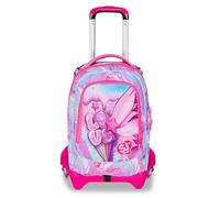 SJ GANG STYLE JAM GANG Trolley Scuola Jack 3 Ruote Plushy Rabbit, Fucsia, 3 in 1, Zaino Triplo Uso con Carrello Sganciabile, 33 L, Zaino Scuola Elementare, Zaino Bambina