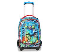 SJ GANG STYLE JAM GANG Trolley Scuola Jack 3 Ruote Sharky Skate, Blu, 3 in 1, Zaino Triplo Uso con Carrello Sganciabile, 33 L, Zaino Scuola Elementare, Zaino Bambino