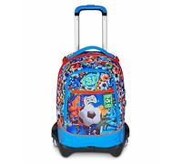 SJ GANG STYLE JAM GANG Trolley Scuola Jack 3 Ruote, Turchese, 3 in 1, Zaino Triplo Uso con Carrello Sganciabile, 33 L, Zaino Scuola Elementare, Zaino Bambino