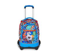 SJ GANG STYLE JAM GANG Trolley Scuola Jack 3 Ruote, Turchese, 3 in 1, Zaino Triplo Uso con Carrello Sganciabile, 33 L, Zaino Scuola Elementare, Zaino Bambino