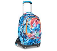 SJ GANG STYLE JAM GANG Trolley Scuola Jack 8 ruote SPEED ANIMAL BOY, Celeste, 34L, Scomponibile, Uso Zaino, Cross-over System, Spallacci a scomparsa, Tasca portaborraccia, Elementari e medie, Bambino