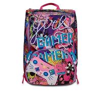 SJ GANG STYLE JAM GANG Zaino Estendibile Doppio Scomparto Bambini Unisex, Rosa, 27 x 41 x 16 (+6) cm, 21 lt - 28 lt