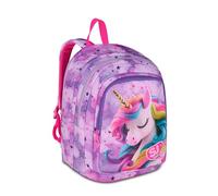 SJ GANG STYLE JAM GANG Zaino Scuola Advanced, Fucsia, Maxi Ali Estraibili, Doppio Scomparto e Tasca per Borraccia, 29 L, Zaino Scuola Elementare, Zaino Bambina