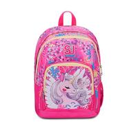 SJ Gang Zaino Scuola Advanced, Rosa, Unicorn Led, Zaino Doppio Scomparto Con Tasca Porta PC o Tablet, Tasca Porta Borraccia e Organizer, Zaino Scuola Elementare, Zaino Bambina
