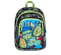 SJ GANG STYLE JAM GANG Zaino Scuola Advanced SOFT POUCH BOY, Nero, 29L, Doppio Scomparto, Applicazione zainetto 3D su tasca frontale, Tasca laterale portaborraccia, Scuola elementare, Bambino