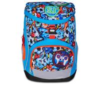 SJ GANG STYLE JAM GANG Zaino Scuola Ergonomico Updown Soft, Azzurro, Schienale e Spallacci Regolabili, Organizzazione Interna, Multi Tasche, Tasca Borraccia, 24 Lt, Zaino Scuola Elementare, Bambino