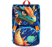 SJ GANG STYLE JAM GANG Zaino Scuola Estensibile Big, Blu, Zaino con Divisorio Interno, Tasca Superiore con Ali a Scomparsa, Tasca per Borraccia, 24 L, Zaino Scuola Elementare, Bambino