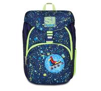 SJ Gang Zaino Scuola Mocrolight, Verde, Fluo Snow, Monoscomparto con Apertura Fibia Magnetica, Cinghia Vita Regolabile, Flip System su Tasca Frontale, Zaino Scuole Elementari, Medie, Bambino, Ragazzo