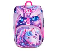 SJ GANG STYLE JAM GANG Zaino Scuola Primino PIXIE UNICORN, Rosa, 20L, Monoscomparto, Doppia tasca frontale, Tasca portaborraccia, Finitura scintillante su tasca e pattina, Scuola elementare, Bambina