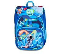 SJ GANG STYLE JAM GANG Zaino Scuola Primino SPACE RIDE, Blu, 20L, Monoscomparto, Doppia tasca frontale, Tasca portaborraccia, Applicazione Astronauta 3D, Scuola elementare, Bambino