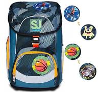 Zaino Scuola - SJ GANG UPDOWN BOX - GREEN SHADOWS - Zaino Multiscomparto con Scomparti Rimovibili, Maxi Capienza - Ergonomico, Sistema di Regolazione del Peso - Tessuto 100% Eco-Material