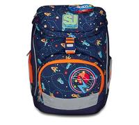 SJ Gang Zaino Scuola Updown Soft, Blu, Spaceship Trip, Monoscomparto con Cinghia Vita Regolabile, Tasca Laterale con Zip, Tasca in Rete Per Borraccia, Zaino Scuole Elementari, Medie, Bambino, Ragazzo