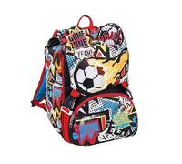 SJ GANG, Zaino Scuola, Zaino Estensibile Big FIREGOAL, Multicolore, Doppio Scomparto, Zaino Scuola e Tempo libero