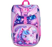 SJ GANG STYLE JAM GANG Zaino Scuola Primino PIXIE UNICORN, Rosa, 20L, Monoscomparto, Doppia tasca frontale, Tasca portaborraccia, Finitura scintillante su tasca e pattina, Scuola elementare, Bambina