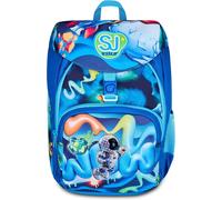 SJ GANG STYLE JAM GANG Zaino Scuola Primino SPACE RIDE, Blu, 20L, Monoscomparto, Doppia tasca frontale, Tasca portaborraccia, Applicazione Astronauta 3D, Scuola elementare, Bambino