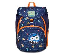 SJ Gang Zaino Scuola Mocrolight, Blu, Spaceship Trip, Monoscomparto Apertura con Fibia Magnetica, Cinghia Vita Regolabile, Flip System su Tasca Frontale, Scuole Elementari, Medie, Bambino, Ragazzo