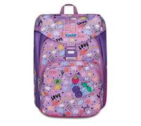SJ Gang Zaino Scuola Mocrolight, Viola, Cute Notes, Monoscomparto con Apertura con Fibia Magnetica, Cinghia Vita Regolabile, Flip System su Tasca Frontale, Scuole Elementari, Medie, Bambina, Ragazza
