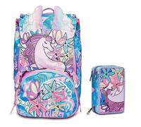 Sj Gang Zaino scuola Sdoppiabile Estensibile e/o Astuccio 3 zip Uniwing girl 23
