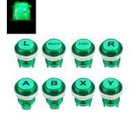 SJ@JX 8 PCS Arcade Game LED Push Buttons with Cherry MX Microswitch Logo X Y Start Select for PC MAME Raspberry Pi