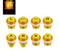 SJ@JX 8 PCS Arcade Game LED Push Buttons with Cherry MX Microswitch Logo X Y Start Select for PC MAME Raspberry Pi