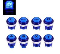 SJ@JX 8 PCS Arcade Game LED Push Buttons with Cherry MX Microswitch Logo X Y Start Select for PC MAME Raspberry Pi