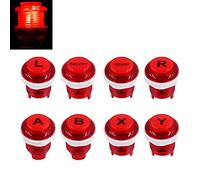 SJ@JX 8 PCS Arcade Game LED Push Buttons with Cherry MX Microswitch Logo X Y Start Select for PC MAME Raspberry Pi