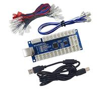 SJ@JX Arcade Controller LED Zero Delay Encoder PCB Code Board Arcade Kit Joystick Button 5V Power for PC, Raspberry Pi, PS3, Android