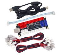 SJ@JX Arcade DIY Kit LED USB Encoder Board Zero Delay Arcade Controller Joystick Button Fight Stick Raspberry Pi Retro Pie MAME 5V LED Power