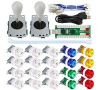 SJ@JX Arcade Game 2 Player Controller DIY Kit Buttons with Logo Coin X Y Start Select 8 Way Joystick USB Encoder for PC MAME Raspberry Pi