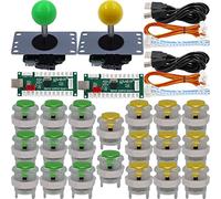 SJ@JX Arcade Game 2 Player Controller DIY Kit Microswitch Button 4&8 Way Joystick Zero Delay USB Encoder Fighting Stick Handles Console for PC MAME Raspberry Pi Retropie
