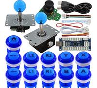 SJ@JX Arcade Game Controller 3D Gamepad Analog Stick Sensor Fly Joystick Microswitch MX LED Button USB Encoder Light Cable for PC MAME PS3 Android Raspberry Pi