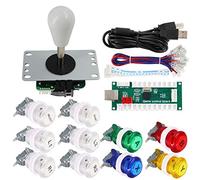 SJ@JX Arcade Game Controller DIY Kit Buttons with Logo Coin X Y Start Select 8 Way Joystick USB Encoder for PC MAME Raspberry Pi