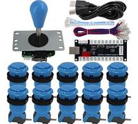 SJ@JX Arcade Game Controller DIY Kit Microswitch Button 4&8 Way Joystick Zero Delay USB Encoder Fighting Stick Handles Console for PC MAME Raspberry Pi Retropie