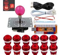SJ@JX Arcade Game LED Controller Lamp USB Encoder Gamepad Cherry MX Microswitch Light Button 4-8way LED Joystick for Nintendo Switch PC PS3 Raspberry Pi MAME