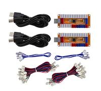 SJ@JX Arcade Game USB Encoder Zero Delay 2 Player Gamepad LED Button Joystick Controller for Nintendo Switch PC PS3 Retropie Raspberry Pi MAME