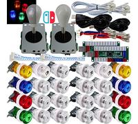 SJ@JX Arcade Gioco LED Controller Lampada Encoder USB 2 Giocatori Gamepad Microswitch Pulsante Luce 8way LED Joystick per Nintendo Switch PC PS3 Retropie Raspberry Pi MAME