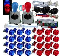 SJ@JX Arcade Gioco LED Controller Lampada Encoder USB 2 Giocatori Gamepad Microswitch Pulsante Luce 8way LED Joystick per Nintendo Switch PC PS3 Retropie Raspberry Pi MAME