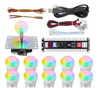 SJ@JX Controller arcade a tutti i pulsanti con encoder Raspberry Pi RP2040 con pulsante RGB, joystick per giochi di lotta a latenza ultra bassa per PC e Nintendo Switch