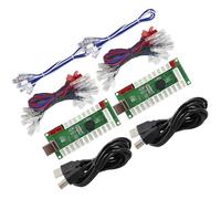 SJ@JX Scheda encoder USB arcade a 2 giocatori con pulsanti LED cavi joystick indicatore di alimentazione LED, controller di gioco a ritardo zero kit fai da te per RetroPie Raspberry Pi MAME PC