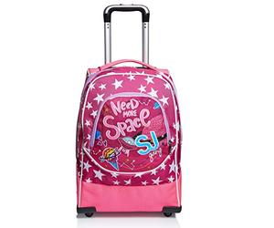 SJ Kids Zaino trolley 2 in 1 con ruote di prima classe per la scuola elementare viaggi e tempo libero ragazze e ragazzi multicolore