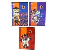 SJ Seven Lyon, Set 3 Quadernoni Maxi+, Rigatura B per 3° Elementare, Nero