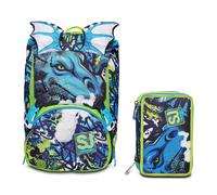 Sj Zaino scuola Sdoppiabile estensibile e/o Astuccio 3 zip Big Draggy boy 23