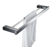 SJAPEX Portasciugamani Doppio A Parete, Portasciugamani da Bagno in Acciaio Inox, Portasciugamani Antiruggine per Bagno, Lunghezza 60 Cm, 70 Cm, 80 Cm 50CM