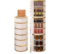 SJAPEX Scarpiera Girevole A 360°, Alta, Rotonda, Ottagonale, Girevole, Lazy Susan, Supporto Girevole per Riporre Gli Oggetti Nell'armadio, Semplice E Moderno, Salvaspazio all'Ingresso. 1,6Tier-35cm